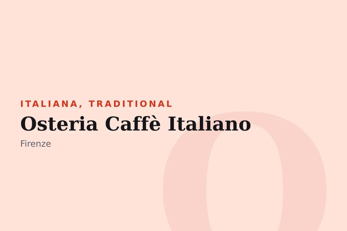 Sala di Osteria Caffè Italiano