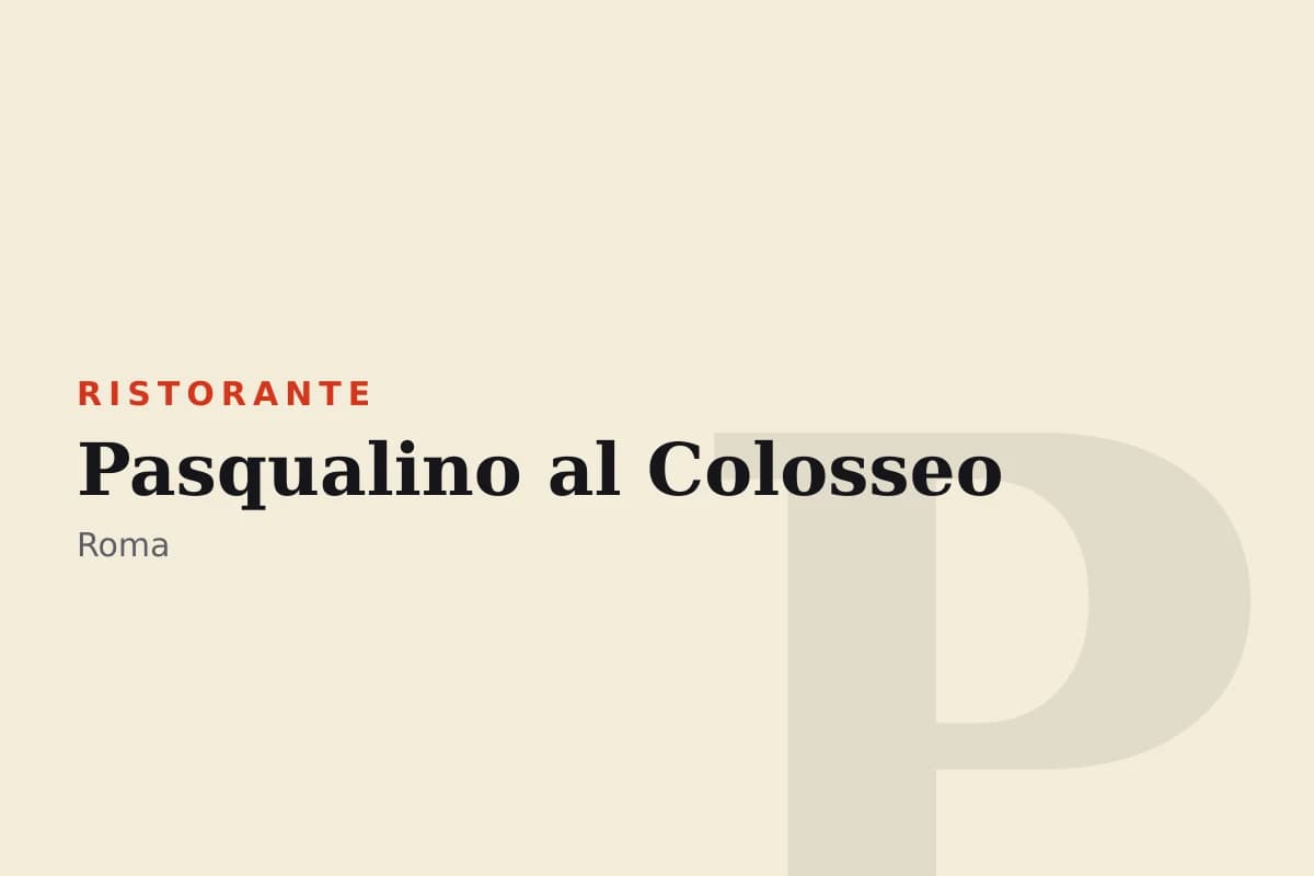 Sala di Pasqualino al Colosseo