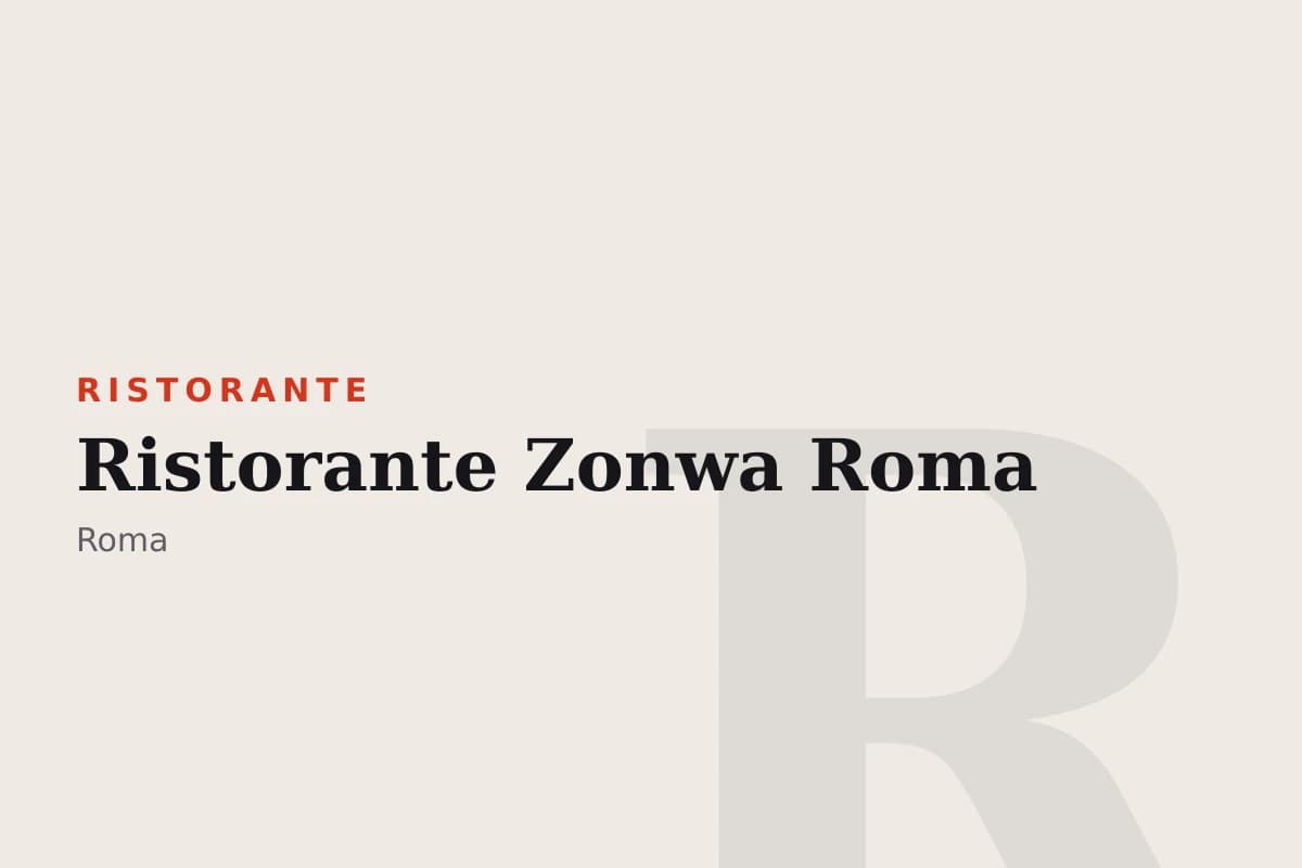 Sala di Ristorante Zonwa Roma