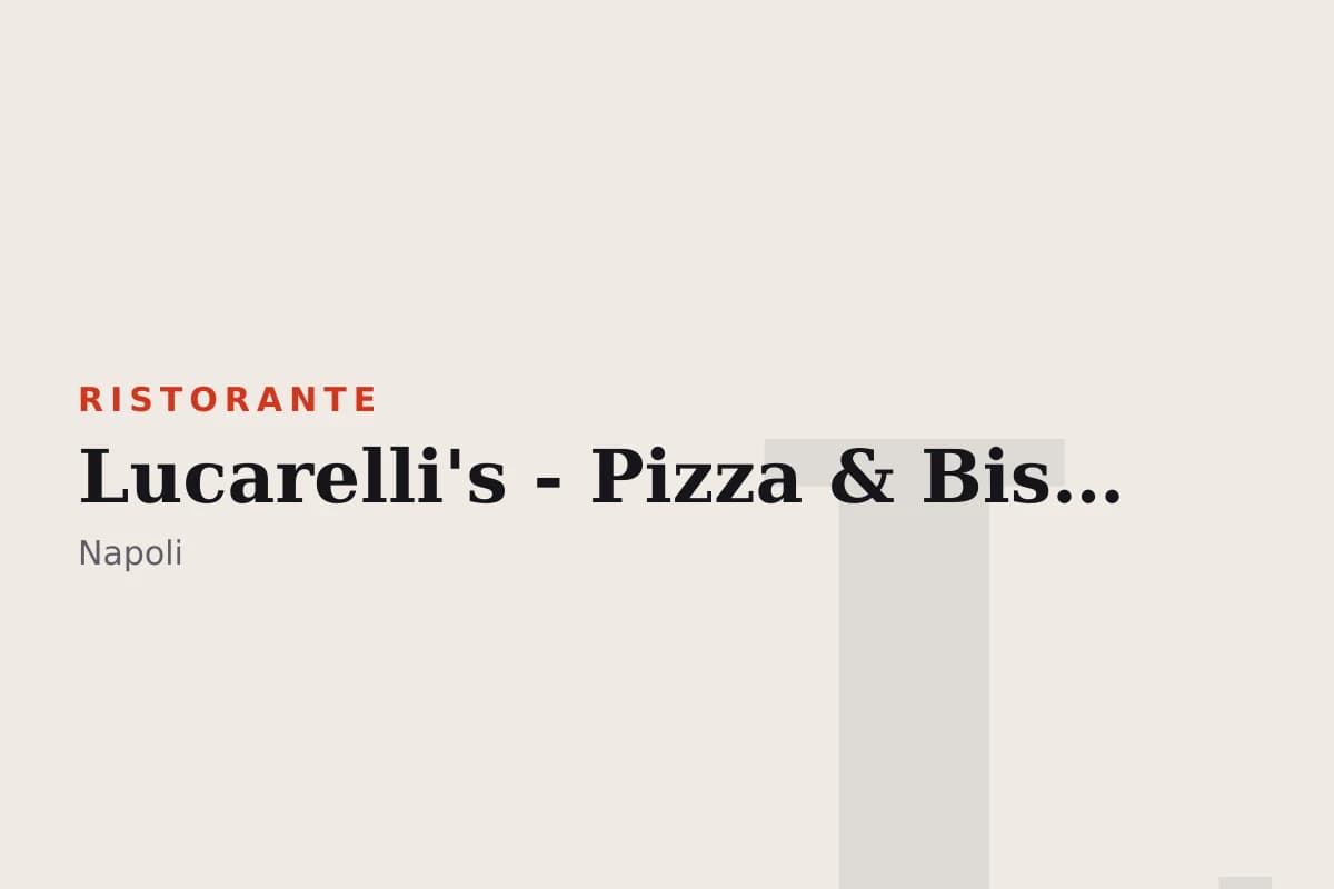 Sala di Lucarelli's - Pizza & Bistrot