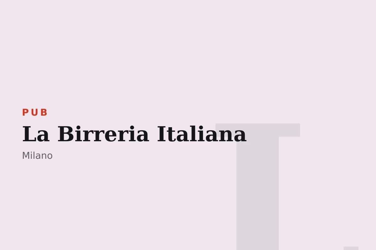 Sala di La Birreria Italiana