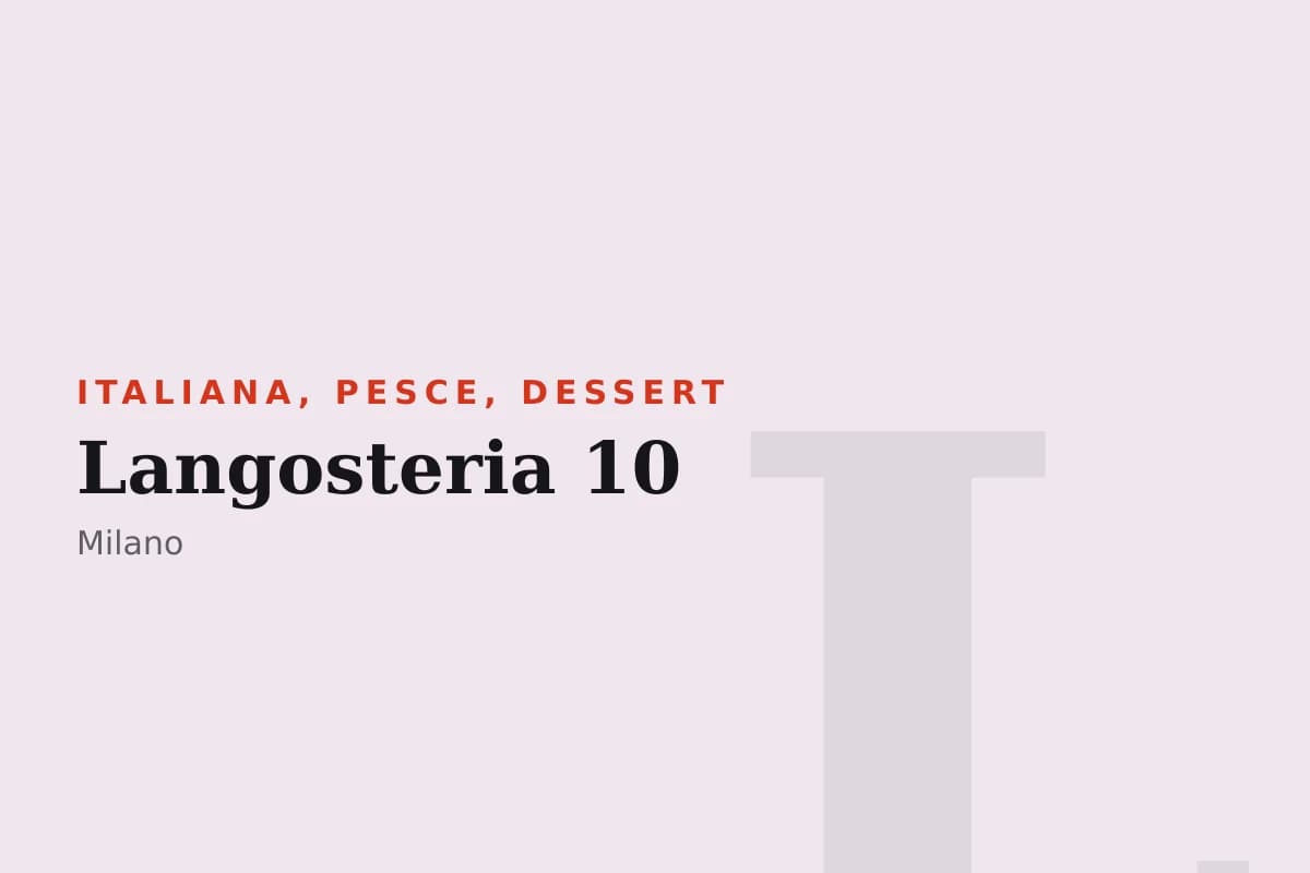Sala di Langosteria 10