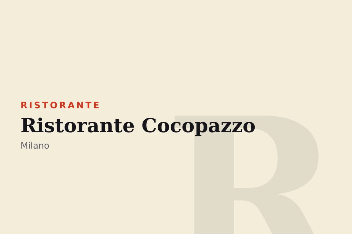 Sala di Ristorante Cocopazzo
