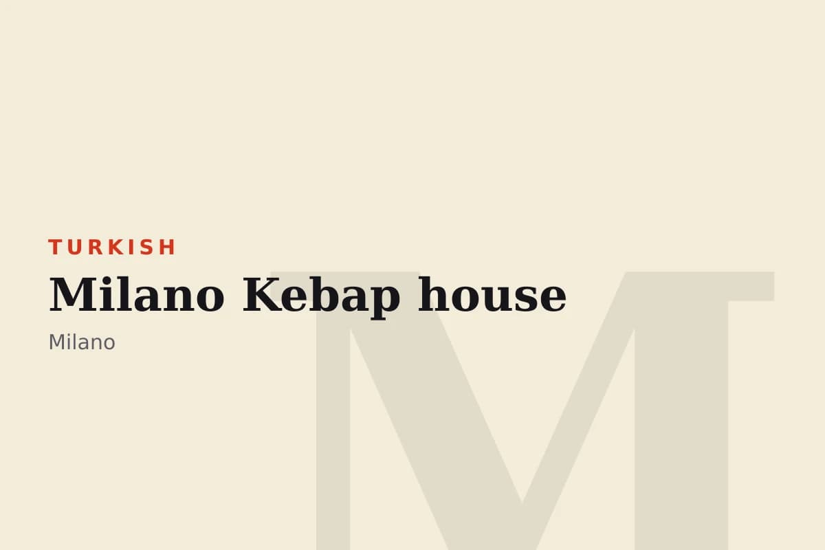 Sala di Milano Kebap house