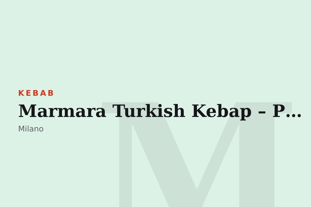 Sala di Marmara Turkish Kebap – Pizza