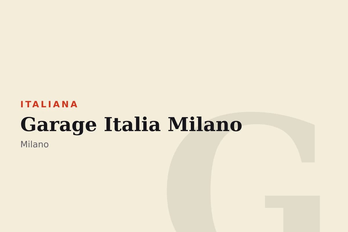 Sala di Garage Italia Milano
