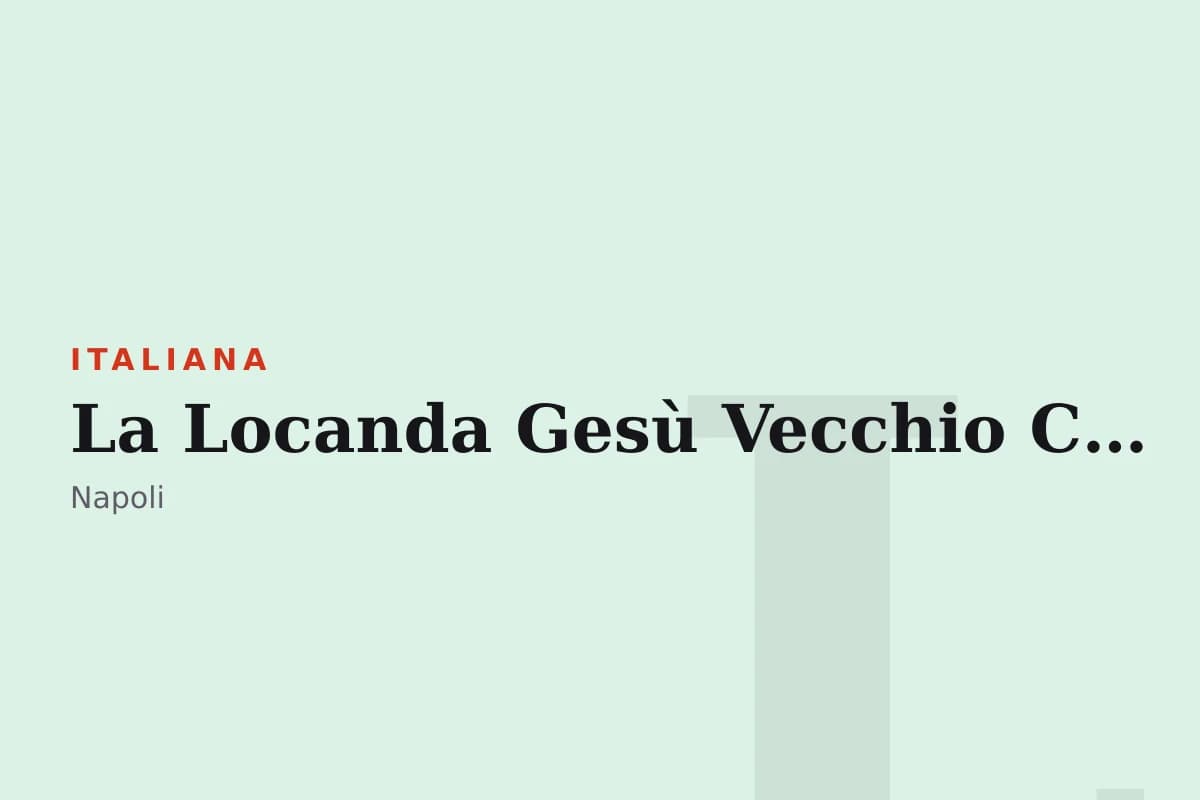 Sala di La Locanda Gesù Vecchio Civico 4