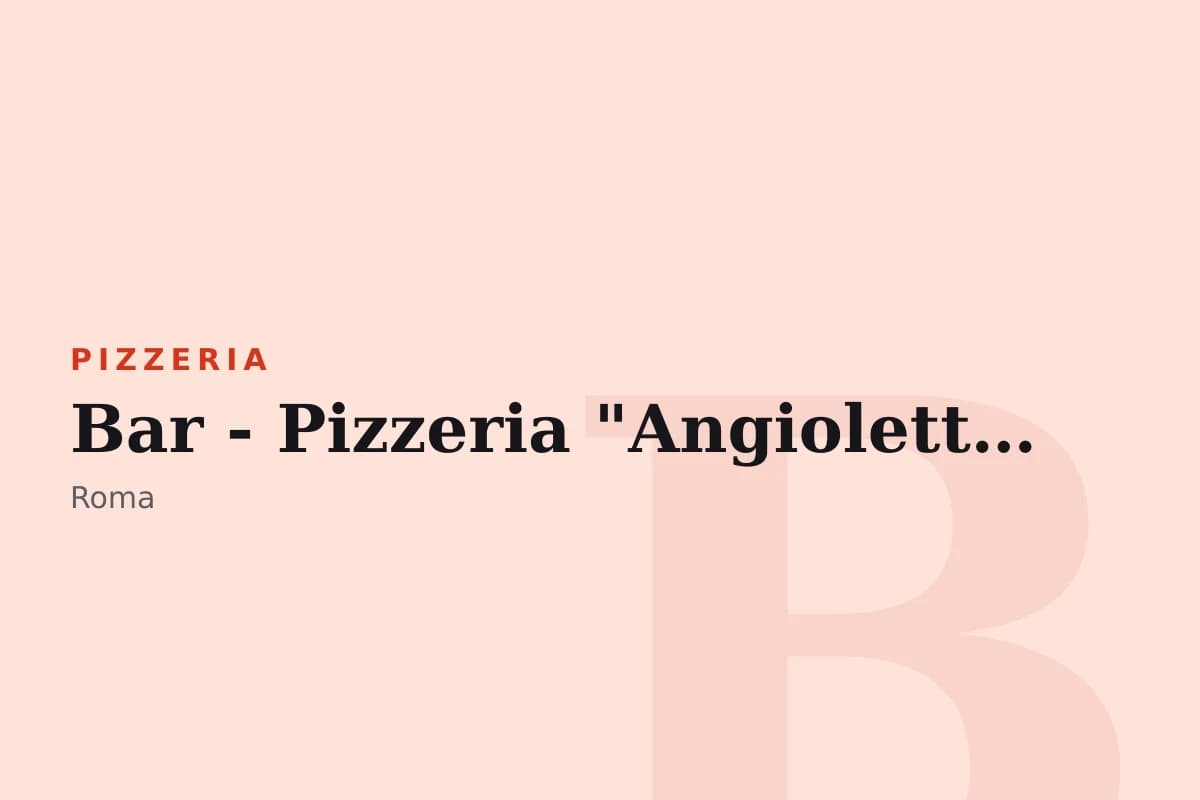 Sala di Bar - Pizzeria "Angioletto"