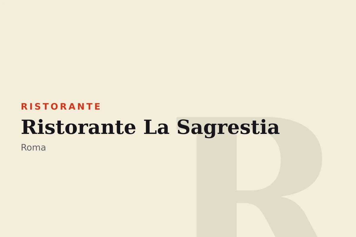 Sala di Ristorante La Sagrestia