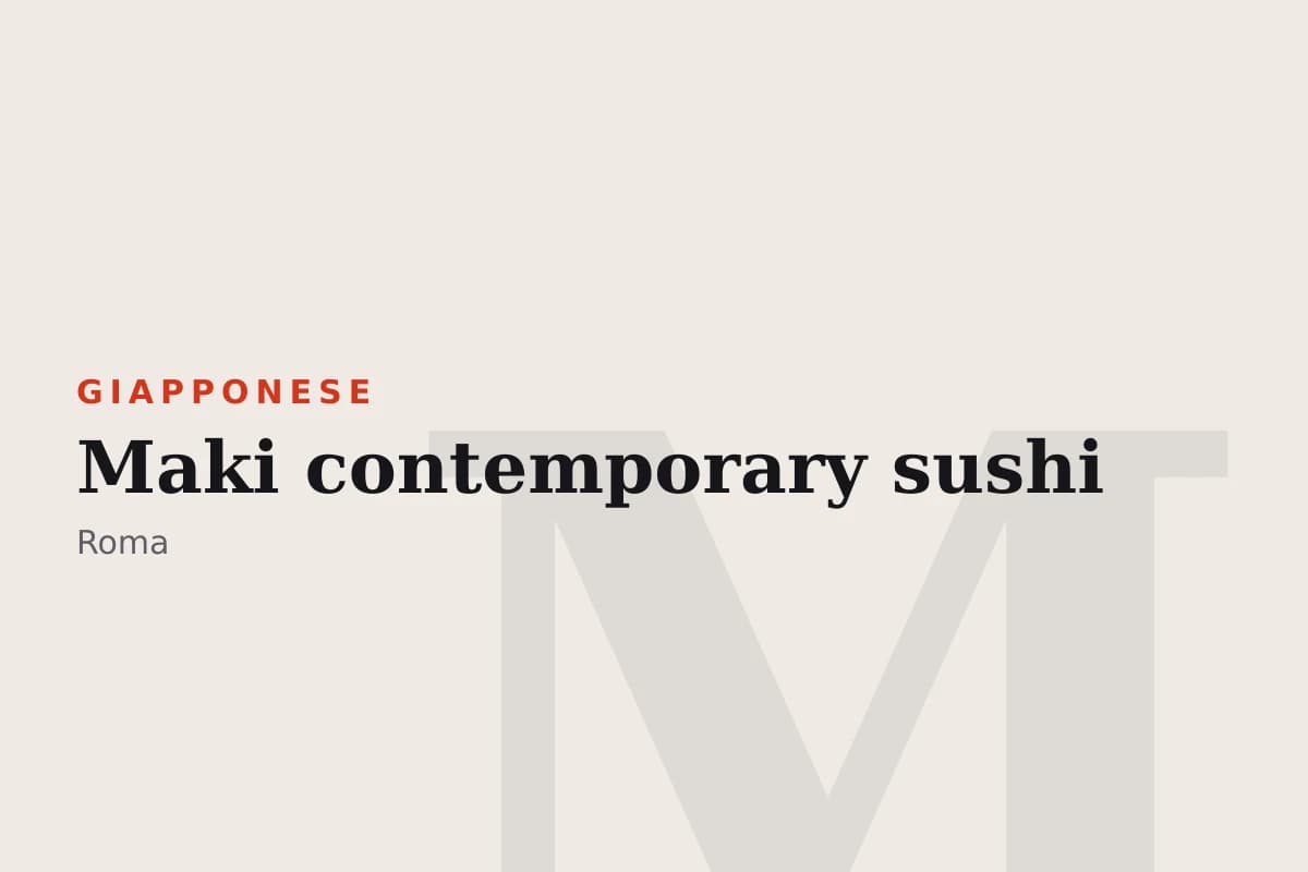 Sala di Maki contemporary sushi