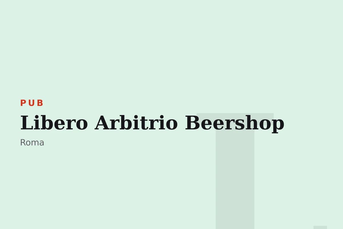Sala di Libero Arbitrio Beershop