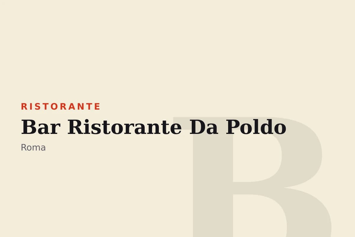 Sala di Bar Ristorante Da Poldo