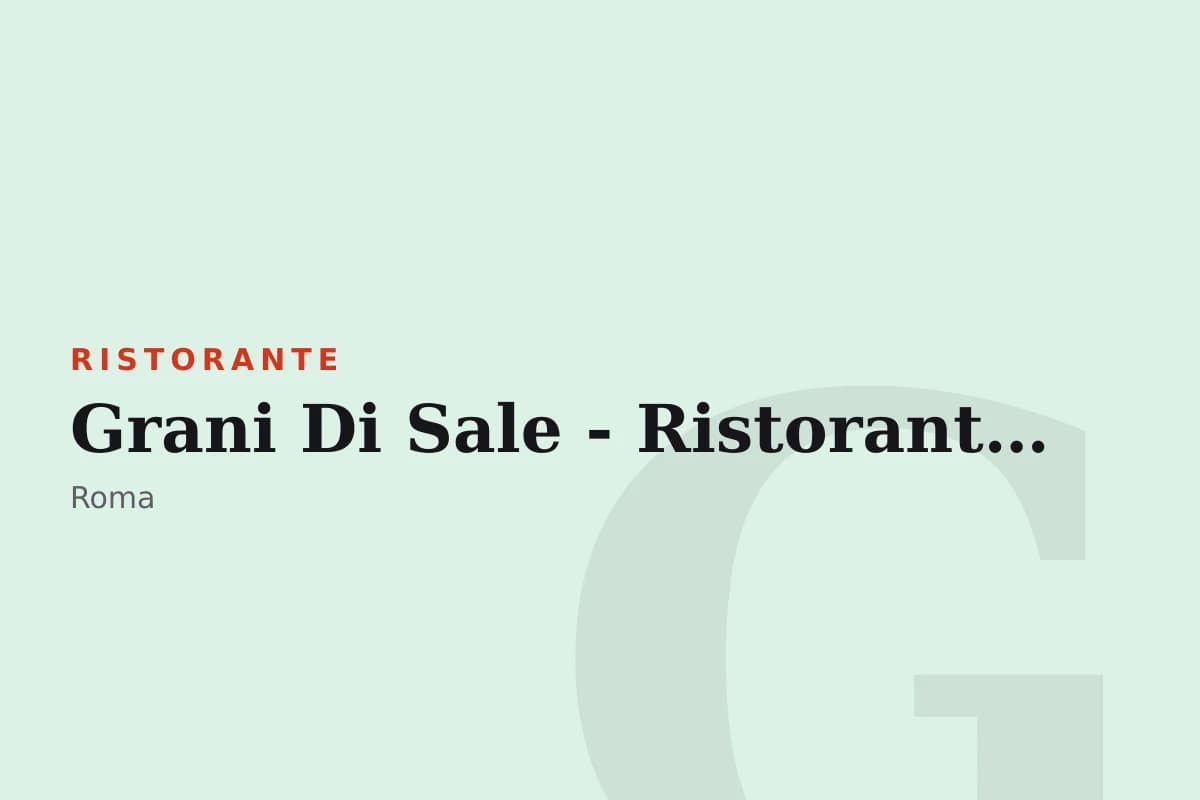 Sala di Grani Di Sale - Ristorante Pizzeria