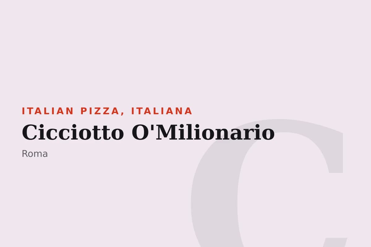Sala di Cicciotto O'Milionario