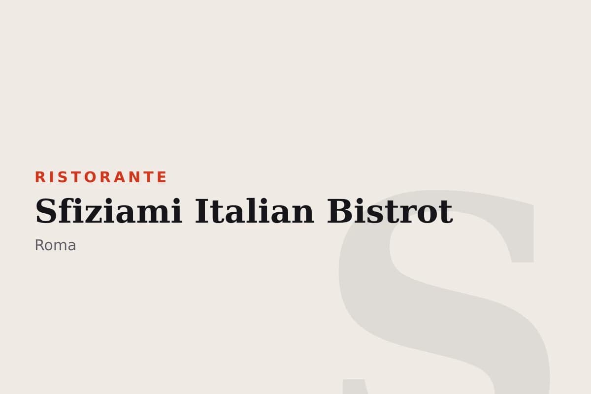 Sala di Sfiziami Italian Bistrot