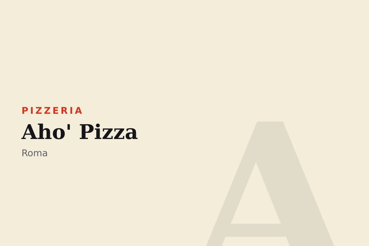 Sala di Aho' Pizza