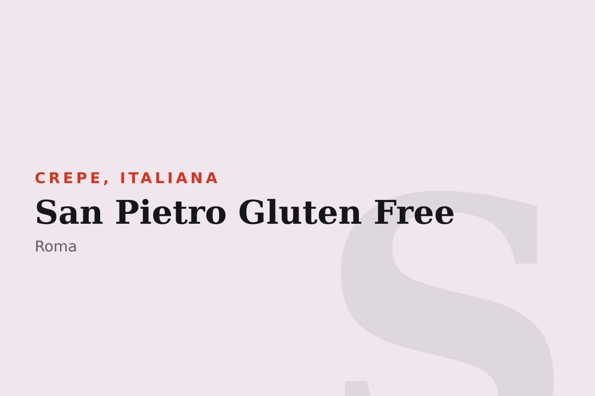 Sala di San Pietro Gluten Free