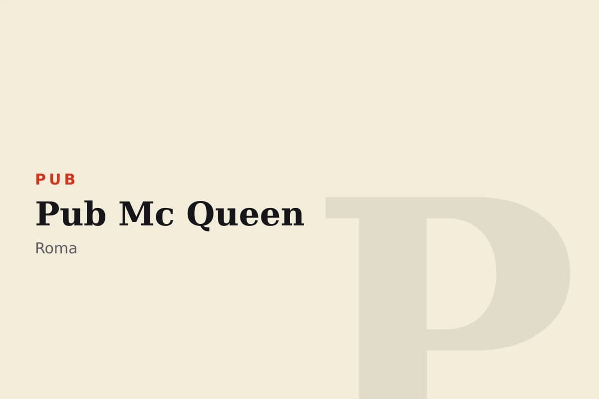 Sala di Pub Mc Queen