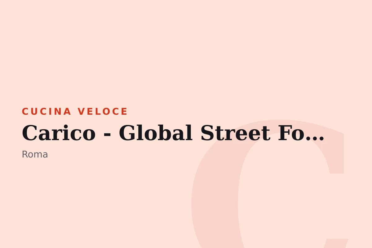 Sala di Carico - Global Street Food